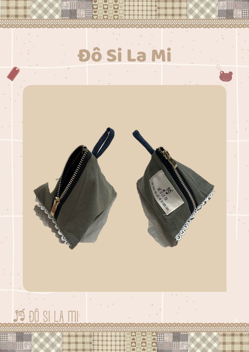 Ví Mini Vải Rêu Trơn